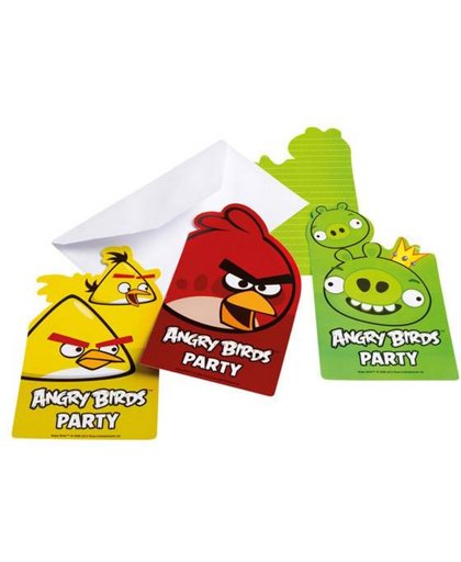 Angry Birds Uitnodigingen Versiering 6 stuks