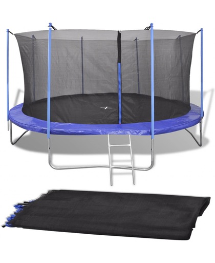 vidaXL Veiligheidsnet PE zwart voor 3,05m ronde trampoline