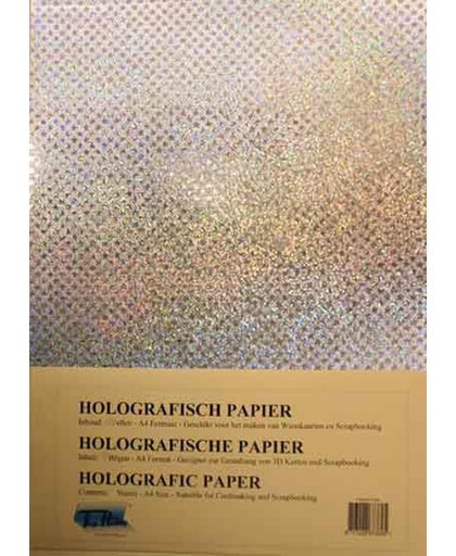 Holografisch A4 Papier - Sterren - 21 x 29,7cm - 50 Vellen - Voor het maken van prachtige kaarten, scrapbook of andere creatieve objecten