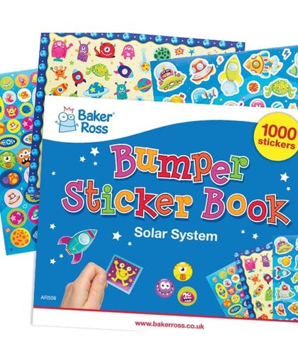 Boekjes boordevol stickers met als thema het zonnestelsel voor knutsel- en kunstprojecten voor kinderen (1000 stuks per verpakking)