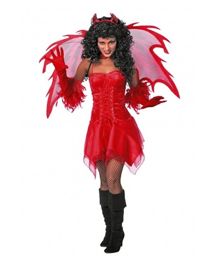 Halloween Feest jurkje rood voor dames 40 (l)