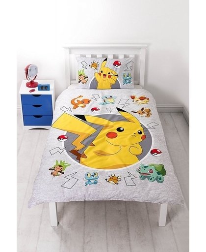 Pokemon Pikachu/Pokeball Dekbedovertrek (Reversible) 135x200cm