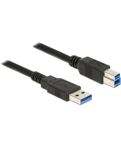 DeLOCK 85070 5m USB A USB B Mannelijk Mannelijk Zwart USB-kabel