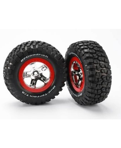 Tires & wheels, assembled, glued (SCT chrome, red beadlock s