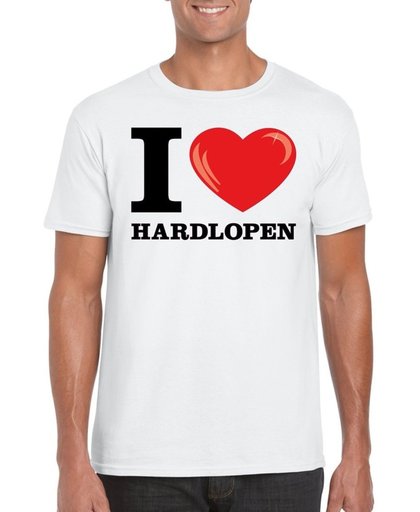 I love hardlopen t-shirt wit heren L