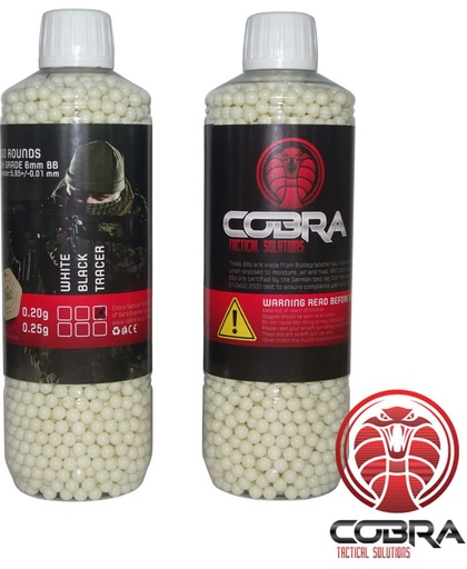 Cobra Tactical Solutions Airsoft BB's 0.20g 6mm - 3000BBs - Bio - Fluo / Tracers