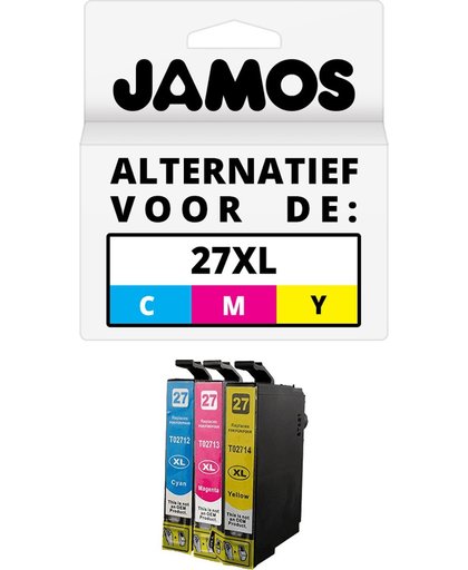 Jamos - Inktcartridges / Alternatief voor de Epson 27XL Kleuren CMY Set
