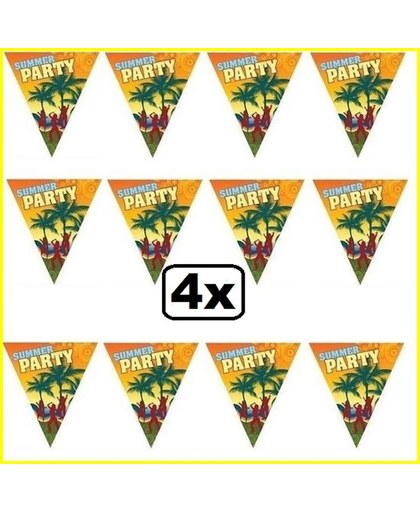 4x Summer party vlaggenlijn karton
