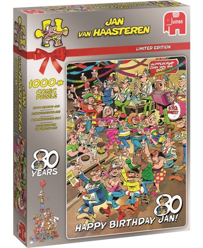 Jan van Haasteren Fijne Verjaardag Jan! - 80 jaar - Puzzel 1000 Stukjes - Limited Edition