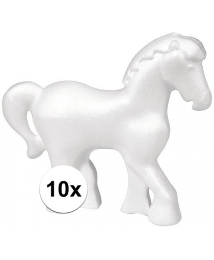 10x Piepschuim paarden 15 cm - Styropor vormen