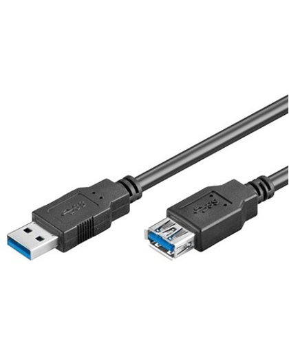 Wentronic 93999 3m Mannelijk Vrouwelijk Zwart USB-kabel