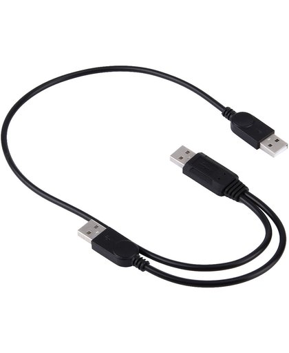 2 in 1 USB 2.0 Male to 2 Dual USB Male Kabel voor Computer / Laptop, Length: 50cm