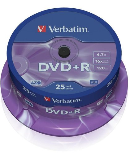 Verbatim 43500 DVD+R Matt Silver Schijven - 25 Stuks / Spindel