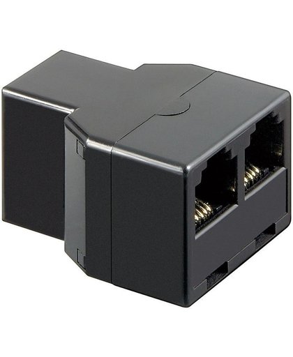 S-Impuls Telefoon splitter 1x RJ12 (v) - 2x RJ12 (v) / zwart