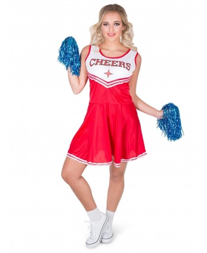 Rood Cheers cheerleader kostuum voor vrouwen - Verkleedkleding - Maat XL