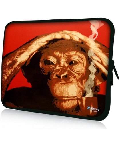 Sleevy 11,6" laptophoes rokende chimpansee