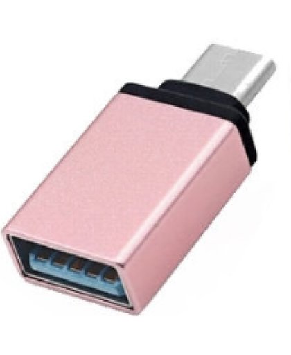 Coretek USB-C naar USB adapter - USB3.0 / lichtroze