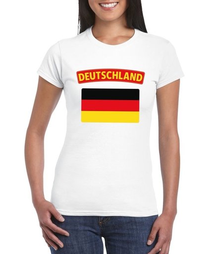 Duitsland t-shirt met Duitse vlag wit heren - maat L