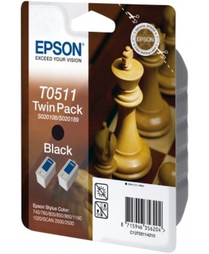 Epson Dubbelpack Black T0511 inktcartridge