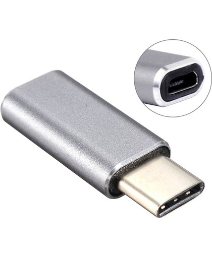 Aluminum Micro USB to USB 3.1 Type-c Converter Adapter voor Nokia N1, MacBook 12 inch, Xiaomi Mi 4C, Letv(grijs)