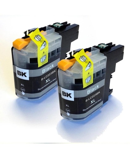Brother LC-223BK compatible Printvoordeelshop inktcartridges zwart 2 pack
