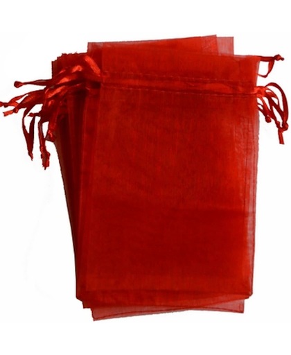 Organza zakjes rood 10x15 cm 100 stuks
