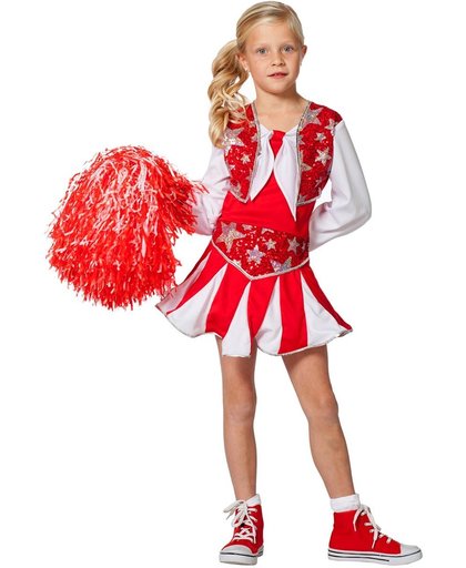 Cheerleader luxe rood/wit voor meisje
