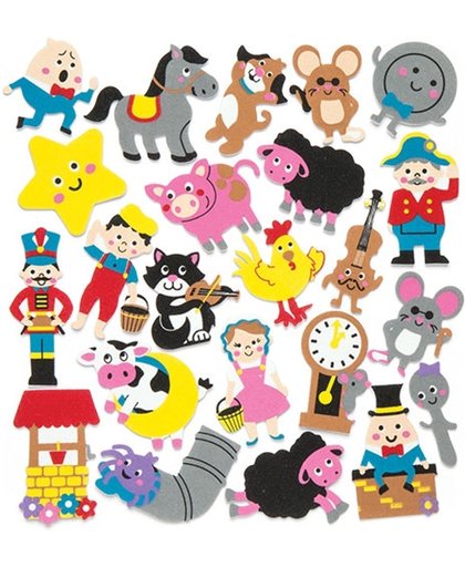 Foam stickers met afbeeldingen uit kinderliedjes voor kinderen om te versieren - Hobby- en knutselspullen, kaarten en scrapbooking (120 stuks per verpakking)