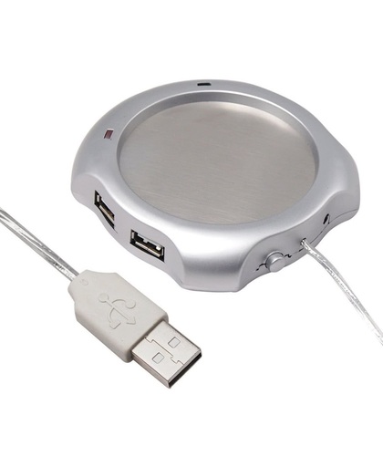 Knaldeals.com - USB Thermo Mokverwamer - silver - met 4 USB hub