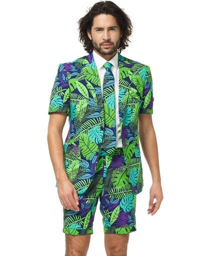 OppoSuits Officiële Tropische Zomer Pakken van Hoge Kwaliteit - Juicy Jungle - Kostuum bevat Korte Pantalon, Jasje en Stropdas! Maat 62
