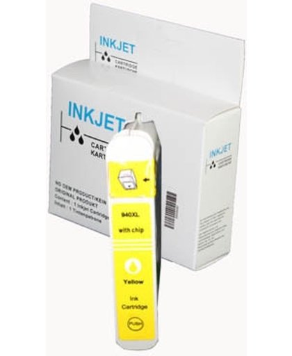 Toners-kopen.nl HP-940XL C4909AE geel  alternatief - compatible inkt cartridge voor Hp 940Xl geel wit Label