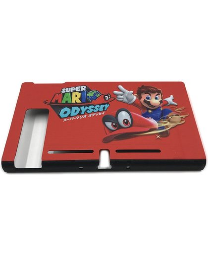 Nintendo swicth Mario Odyssey Back Cover/ soft controllers cover zwart/ Screen Protective Filter