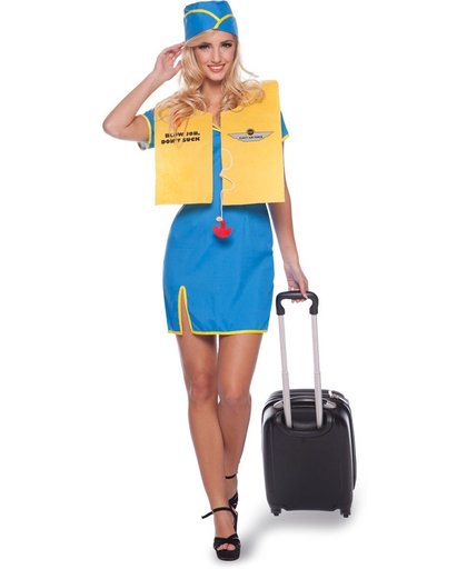 Stewardess Vrouw 3delig- Verkleedkleding- Maat S/M