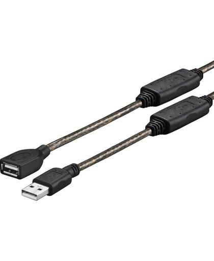 VivoLink PROUSBAAF15 15m USB A USB A Mannelijk Vrouwelijk Zwart, Transparant USB-kabel