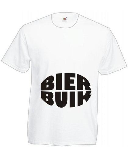 Mijncadeautje Heren T-shirt wit maat XXL Bierbuik