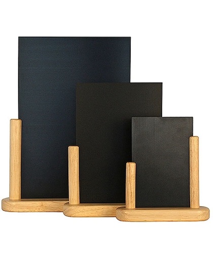 Extra 3 losse panelen frame natuurlijk gelakt beukenhout | bord zwart pvc | Oppervlakte: 15cm x 10cm | DIN A6