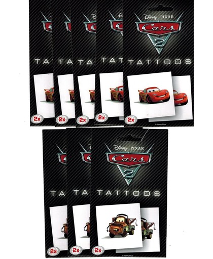 Tattoos Cars 2 - 8 setjes met 2 tattoos
