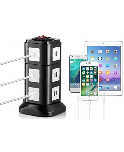 MutecPower 24 poorten universeel USB-torenlaadstation voor Apple IPhone, Android-apparaten en andere USB-compatibele apparaten met magnetische basis