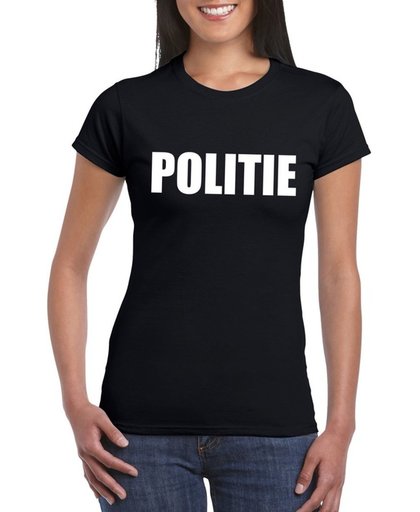 Politie tekst t-shirt zwart dames XL