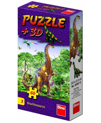 Dino puzzel 60 stuks met figuur Brachiosaurus