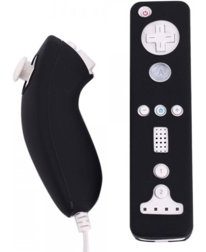 Zwart - Silicone hoesje voor Wii Afstandsbediening en Nunchuk (geen Afstandsbediening en Nunchuk in de prijs inbegrepen)