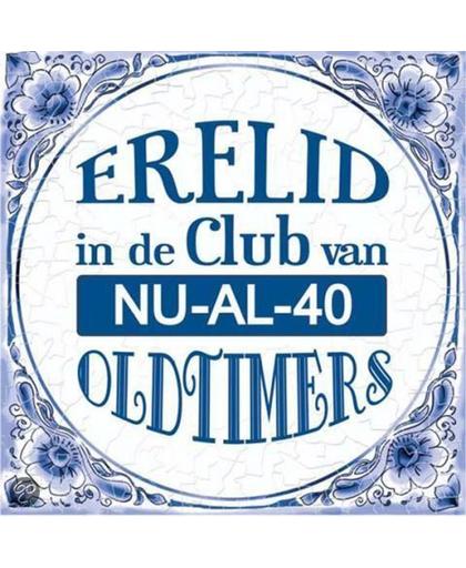 Benza - Delfts Blauwe Spreukentegel - Erelid in de club van NU-AL-40 oldtimers