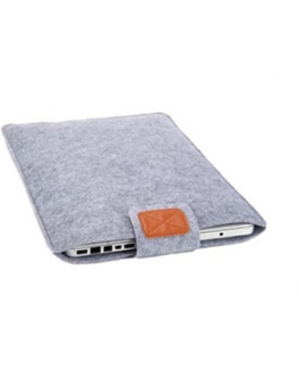 Mr. Pefe Laptop Sleeve Grijs Wol 13 inch - Stootbestendig