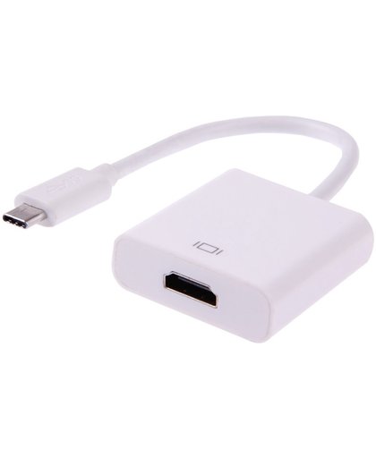 USB 3.1 Type-C mannetje naar HDMI vrouwtje Adapter kabel voor Macbook 12 inch / Chromebook Pixel 2015, Lengte: 15cm wit