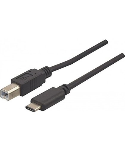 Connect 150304 1m USB B USB C Mannelijk Mannelijk Zwart USB-kabel