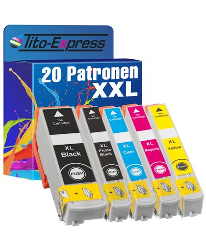 Tito-Express PlatinumSerie PlatinumSerie® 25 inktpatronen XL Compatibel voorEpson 33XL TE3361-TE3364 Black Cyan Magenta Yellow Epson Expression Premium: XP-530 / XP-630 / XP-630 Series / XP-635 / XP-830