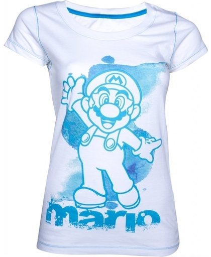Super Mario T-Shirt White/Blue Women