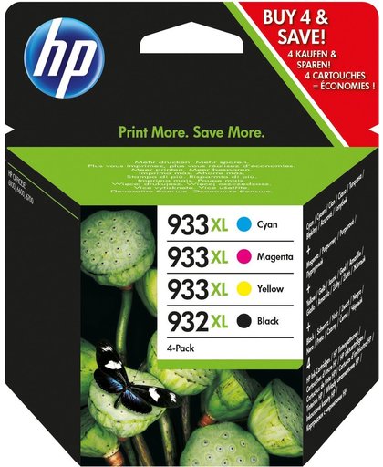 HP 932XL / 933XL - C2P42AE Inktcartridge / Zwart / Kleur / Hoge Capaciteit / 4-Pack