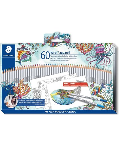 Karat aquarell kleurpotlood - metalen etui met 60 kleuren - speciale editie