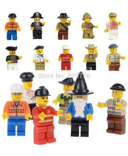 Dorpsbewoners 10 verschillende mannetjes - Compatibel met Lego minifigures